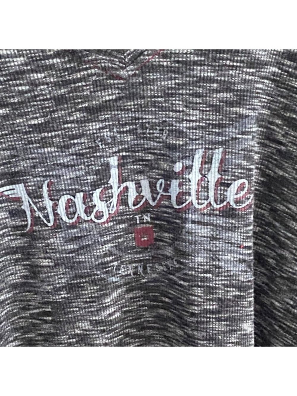 Premuim 51 Womens Waffleknit Nashville Tennessee Blouse-Gray-Size XL-GUC